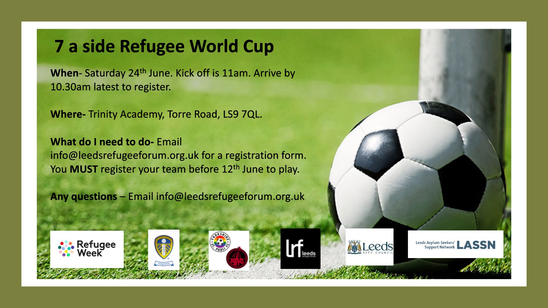 7 a side Refugee World Cup